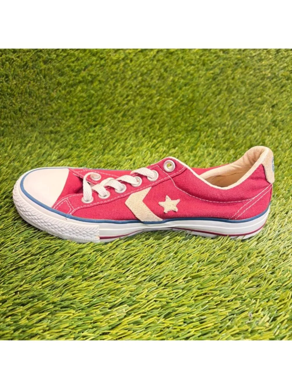 Converse Star Player 76 Canvas Womens Size 6.5 Red White Athletic Shoes Sneakers - Picture 3 of 11